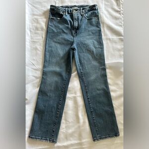 Good American Straight Leg Blue Jeans
